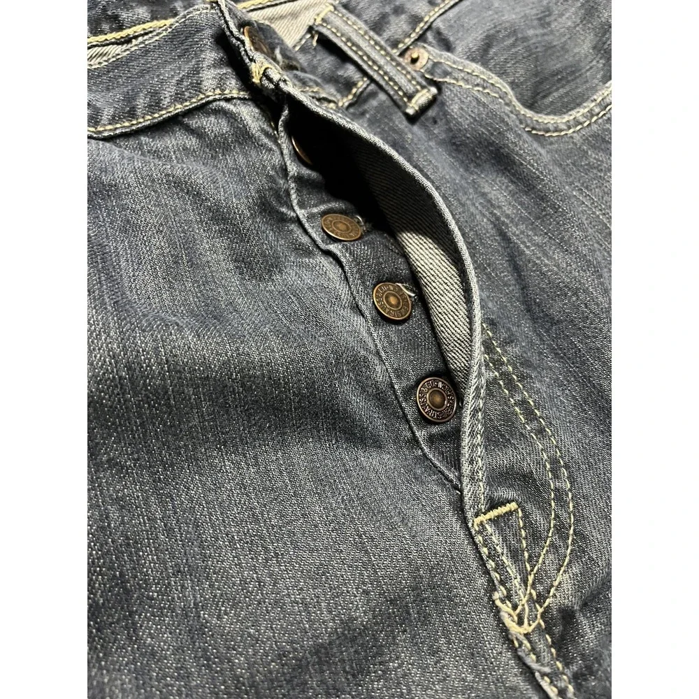 Levi's 501 Straight Blue Denim Jeans Button Fly Medium Wash 5-Pocket Men's